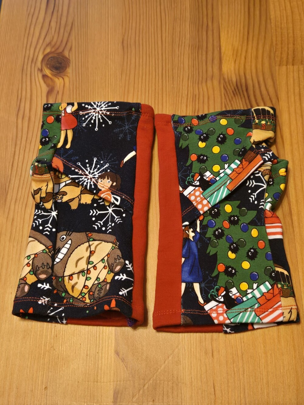 Christmas Studio Ghibli fingerless gloves